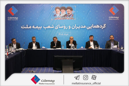 نشست مدیران و رؤسای شعب بیمه ملت برگزار شد| فرهادی‌پور: تحقق اهداف بیمه ملت در گرو هم‌افزایی و تعامل مؤثر همه ارکان شرکت است